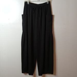 NWT Halara Women's Black Cargo Stretchy Wide leg Small pants. Minimalist, Comfy.